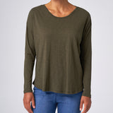 Slub Jersey Relaxed Tee in Olive