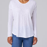 Slub Jersey Relaxed Tee in White