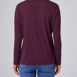 Slub Jersey Long Sleeve Tee in Aubergine