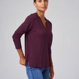Slub Jersey Long Sleeve Tee in Aubergine