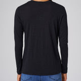 Slub Jersey Long Sleeve Tee in Black