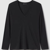 Slub Jersey Long Sleeve Tee in Black