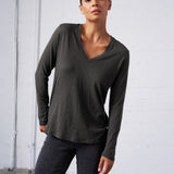 Slub Jersey Long Sleeve Tee in Carbon