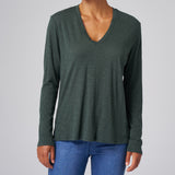Slub Jersey Long Sleeve Tee in Evergreen
