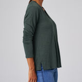 Slub Jersey Long Sleeve Tee in Evergreen