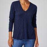 Slub Jersey Long Sleeve Tee in Navy