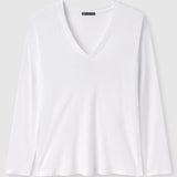 Slub Jersey Long Sleeve Tee in White