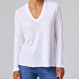 Slub Jersey Long Sleeve Tee in White