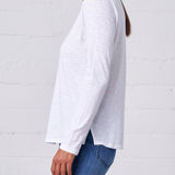 Slub Jersey Long Sleeve Tee in White
