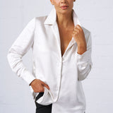 Textured Satin Shirt in Ivory