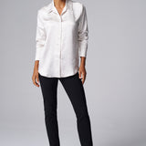 Textured Satin Shirt in Ivory