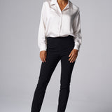 Textured Satin Shirt in Ivory