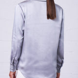 Textured Satin Shirt in Mist