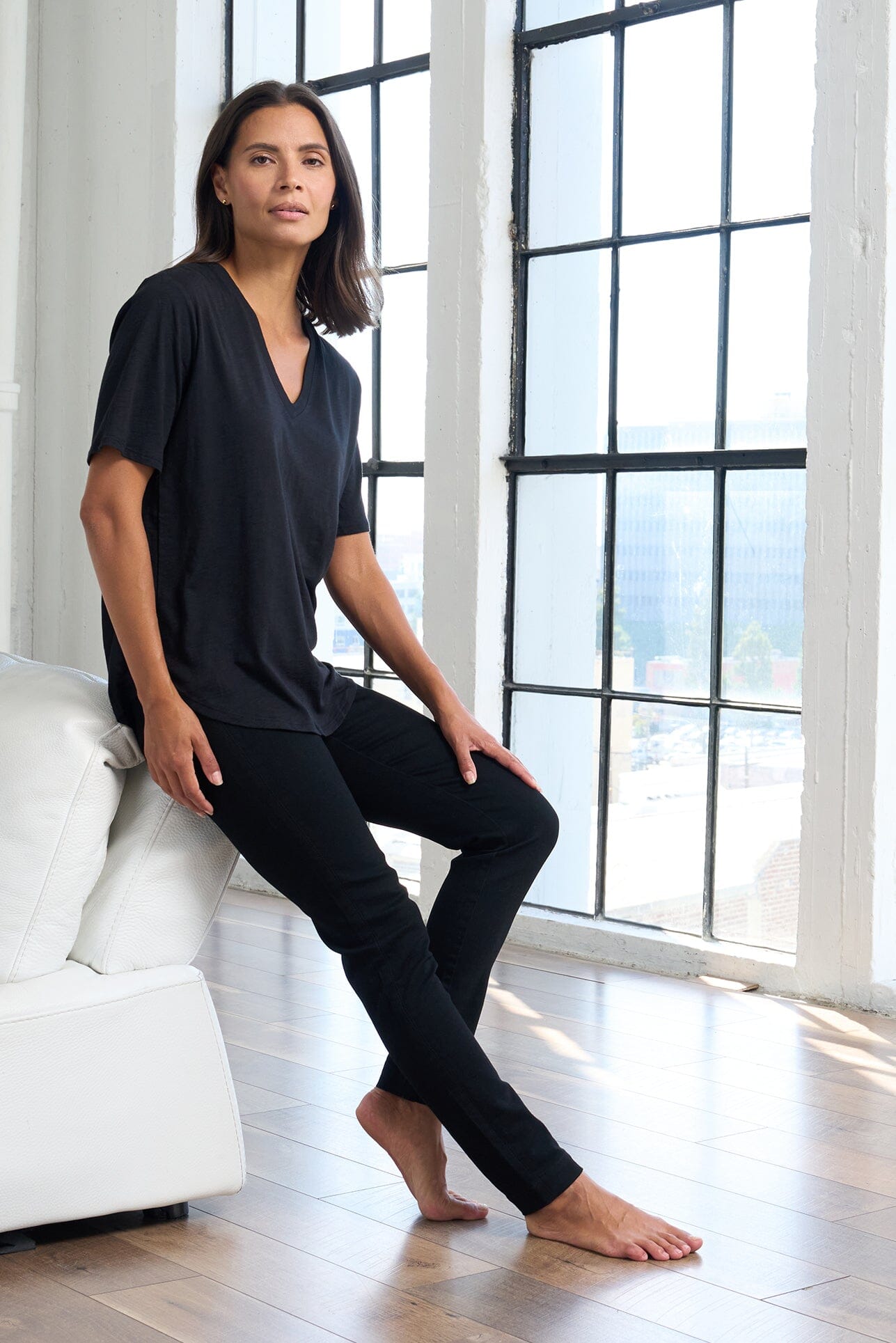 Tops - Slub Jersey V-Neck Tee