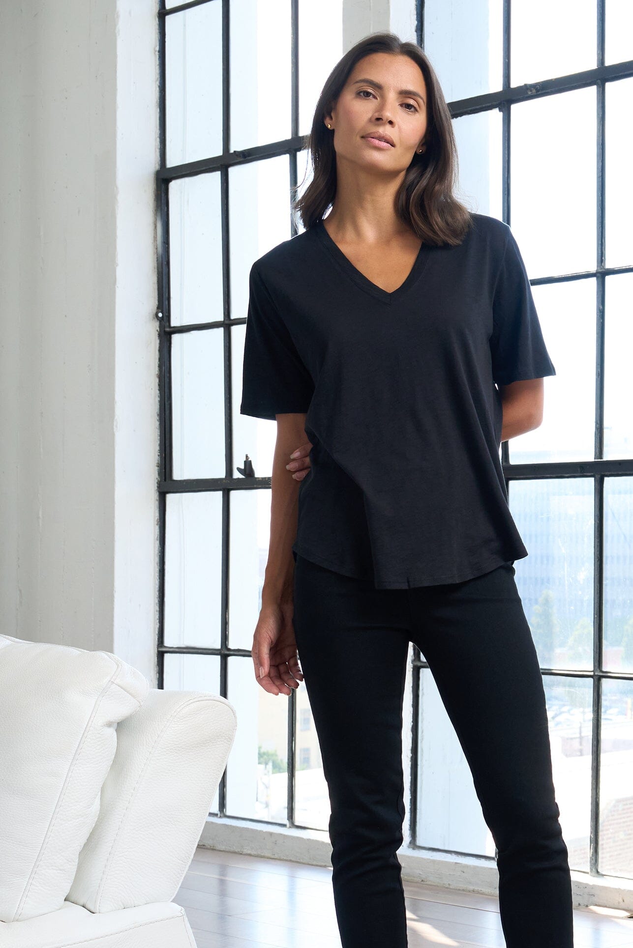 Tops - Slub Jersey V-Neck Tee