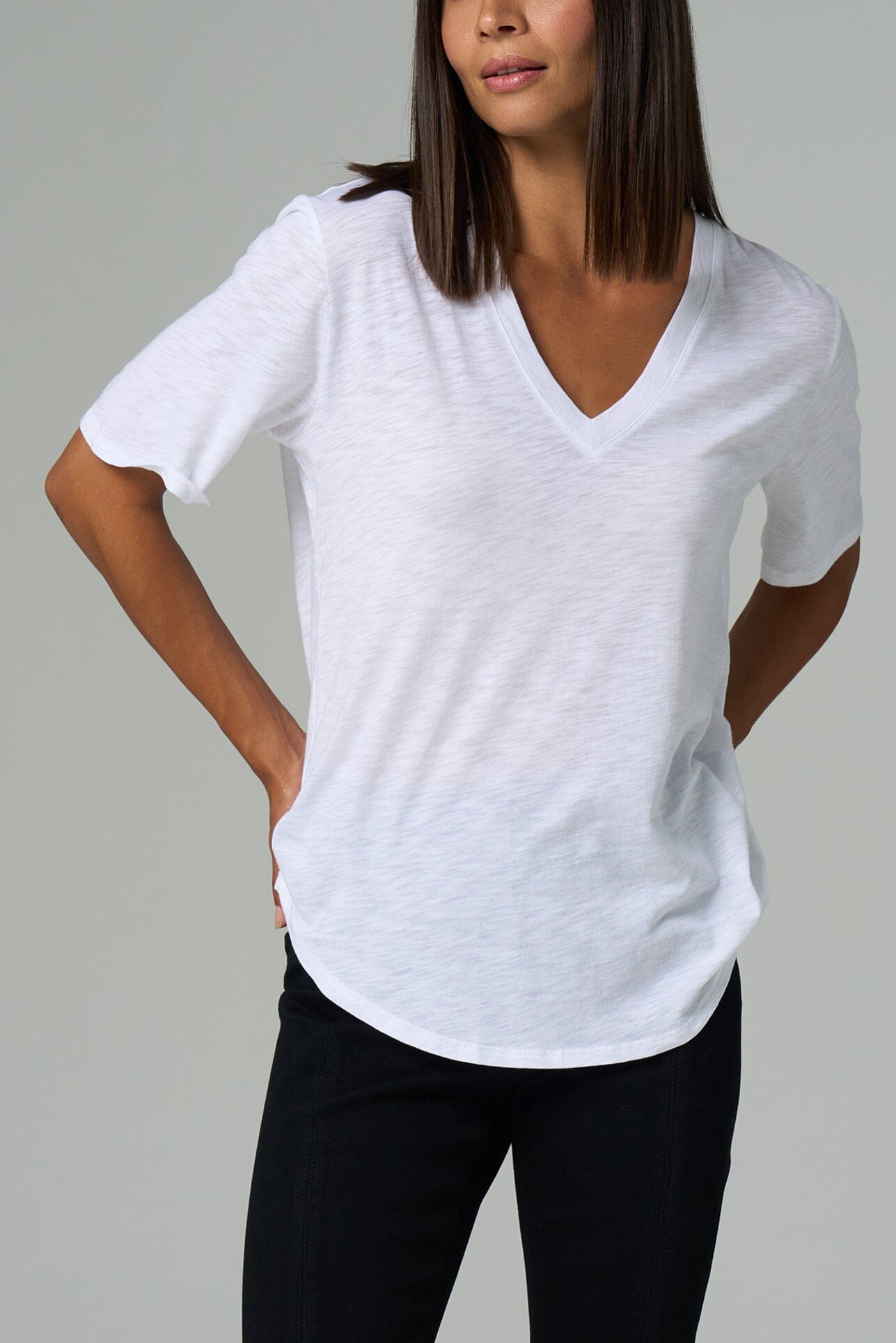 Tops - Slub Jersey V-Neck Tee